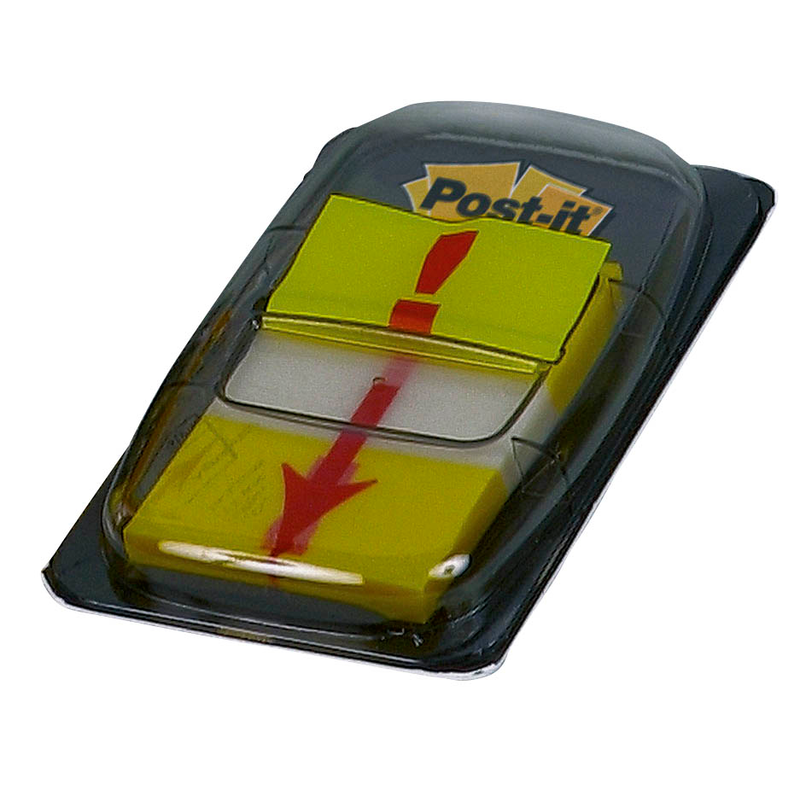 50 + 1 GRATIS: Post-it® Index Haftmarker gelb "Ausrufezeichen" 50 Streifen + GRATIS 1 Streifen