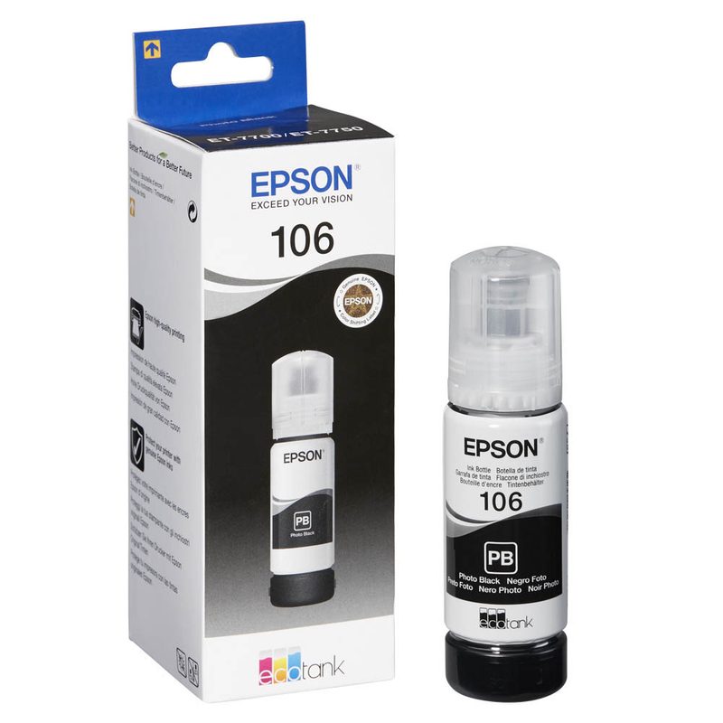 EPSON 106/T00R14  Foto schwarz Tintenflasche