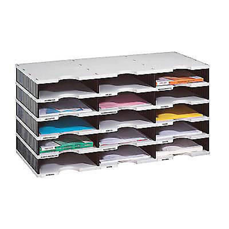 styro Sortierstation Styrodoc grau/schwarz mit 15 Fächer