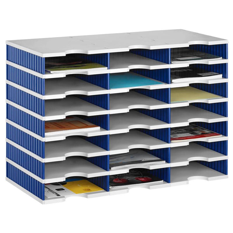 styro Sortierstation Styrodoc grau/blau mit 21 Fächer