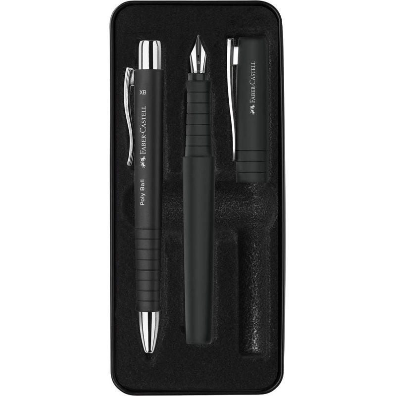 FABER-CASTELL Schreibset  Poly Ball Pen schwarz