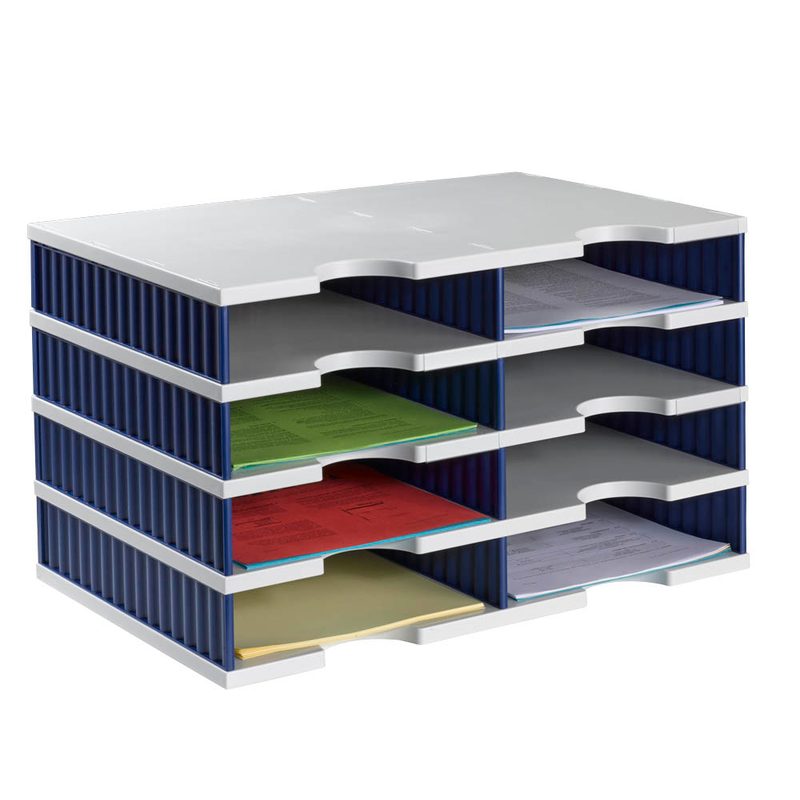 styro Sortierstation Styrodoc grau/blau mit 8 Fächer
