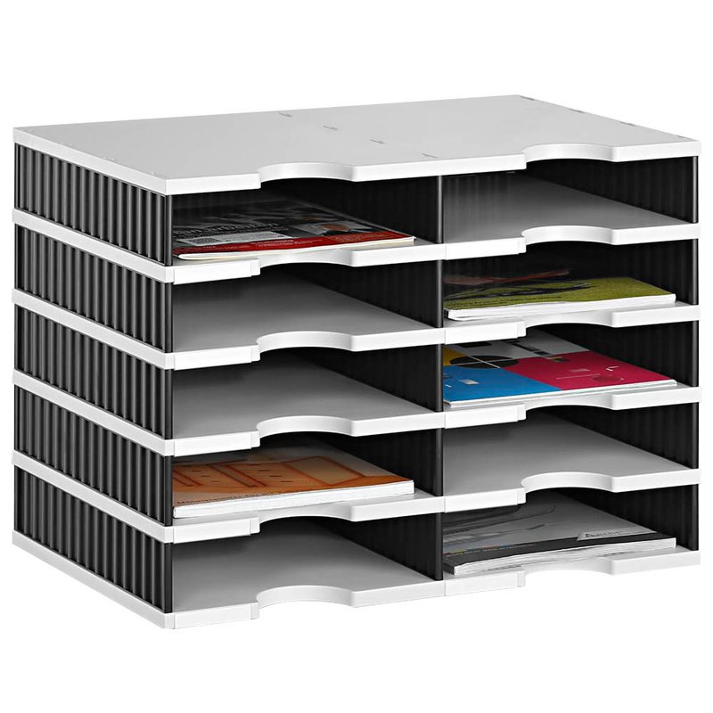 styro Sortierstation Styrodoc grau/schwarz mit 10 Fächer