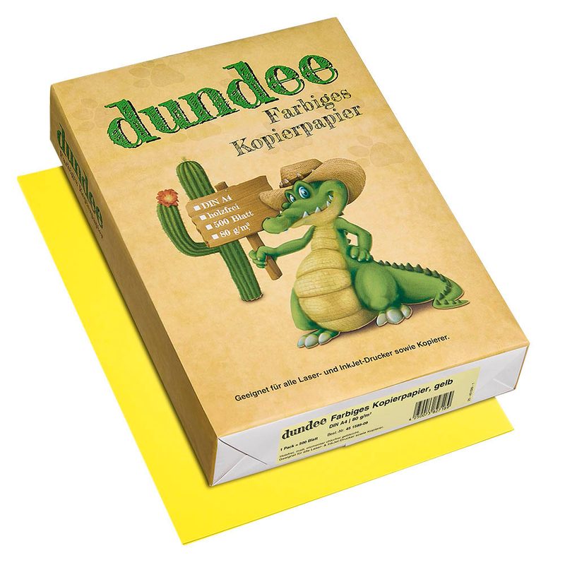 dundee Kopierpapier Color gelb DIN A4 80 g/qm 500 Blatt
