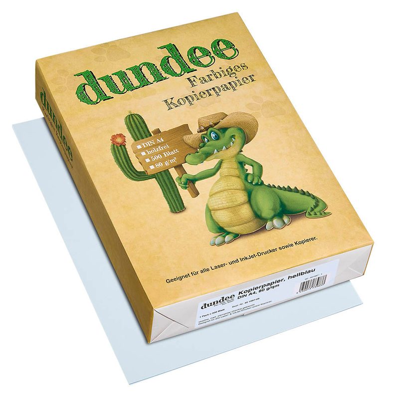 dundee Kopierpapier Color hellblau DIN A4 80 g/qm 500 Blatt