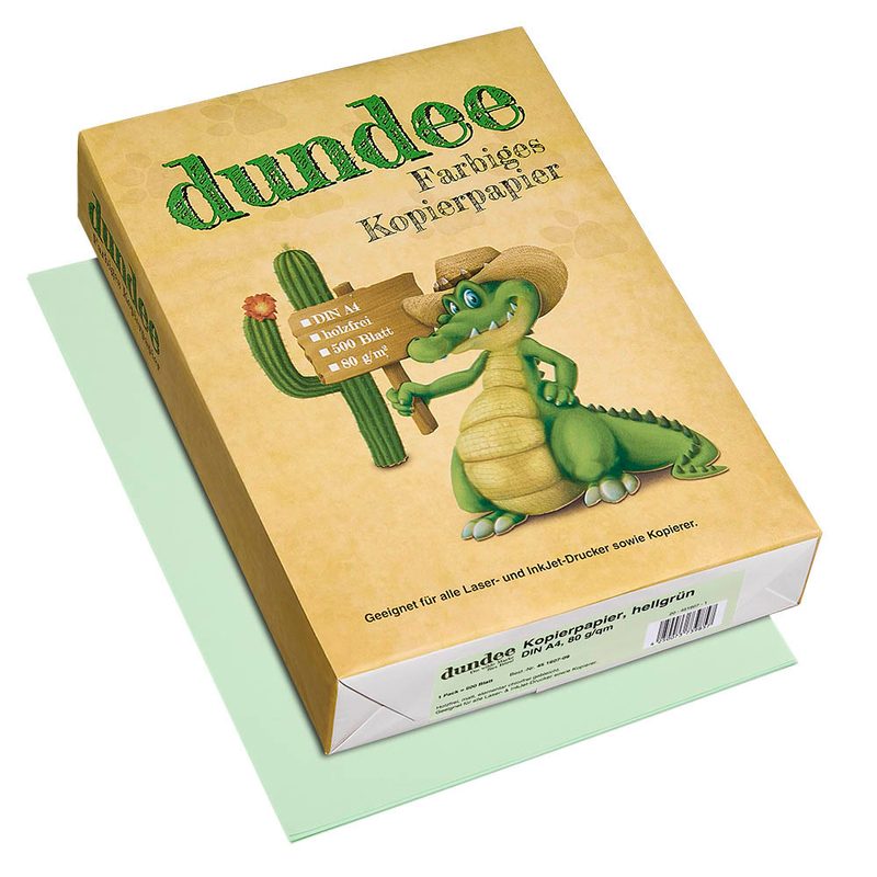 dundee Kopierpapier Color hellgrün DIN A4 80 g/qm 500 Blatt