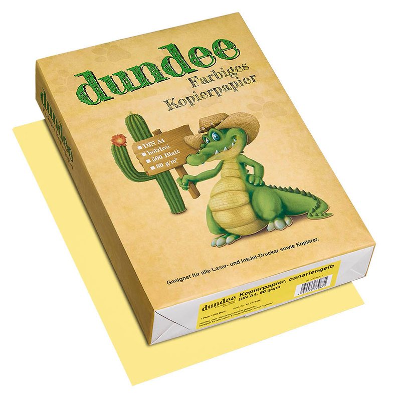 dundee Kopierpapier Color canariengelb DIN A4 80 g/qm 500 Blatt