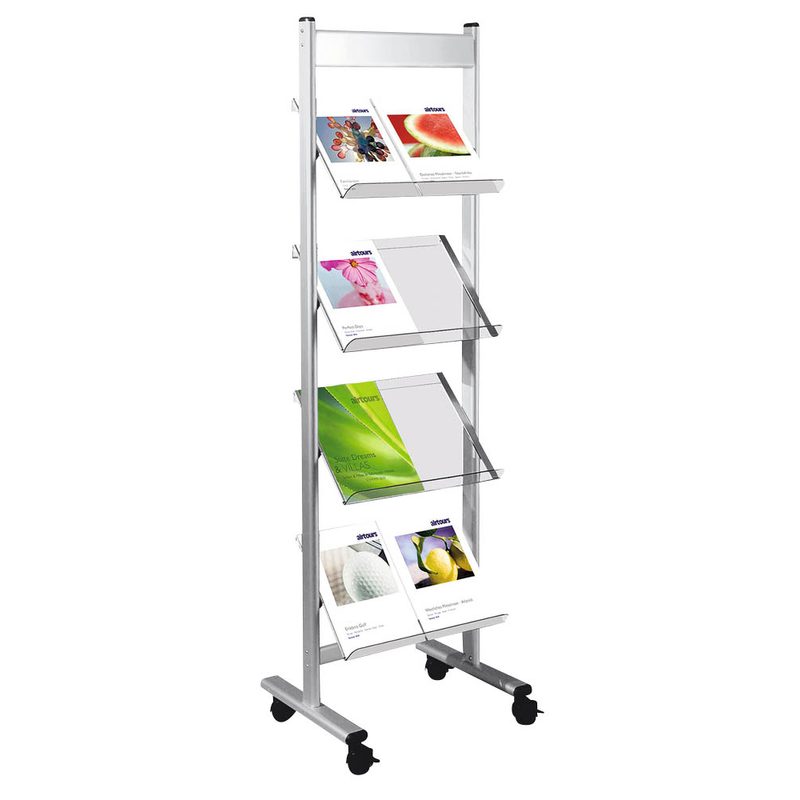 Kerkmann Prospektregal Ecoline silber DIN A4 8 Fächer