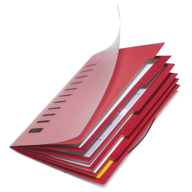 PAGNA Ordnungsmappe 6 Fächer rot