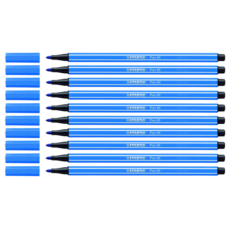 STABILO Pen 68 Filzstifte blau, 10 St.