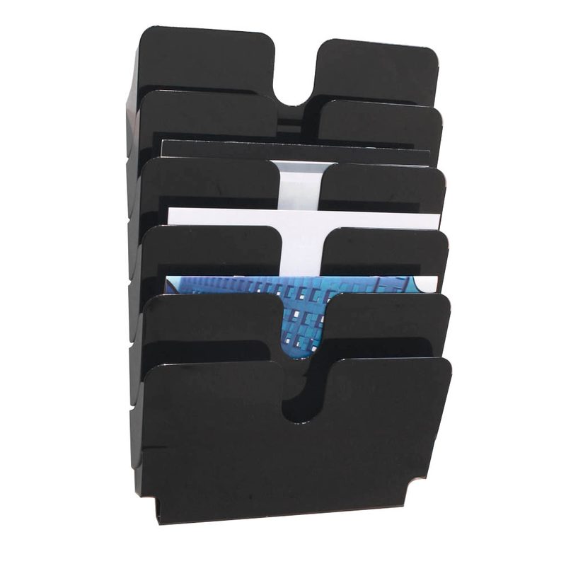 DURABLE Wandprospekthalter Flexiplus schwarz DIN A4 quer 6 Fächer