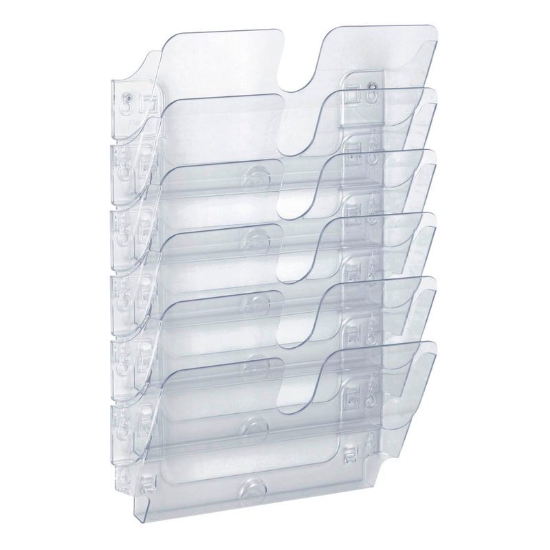 DURABLE Wandprospekthalter Flexiplus transparent DIN A4 quer 6 Fächer