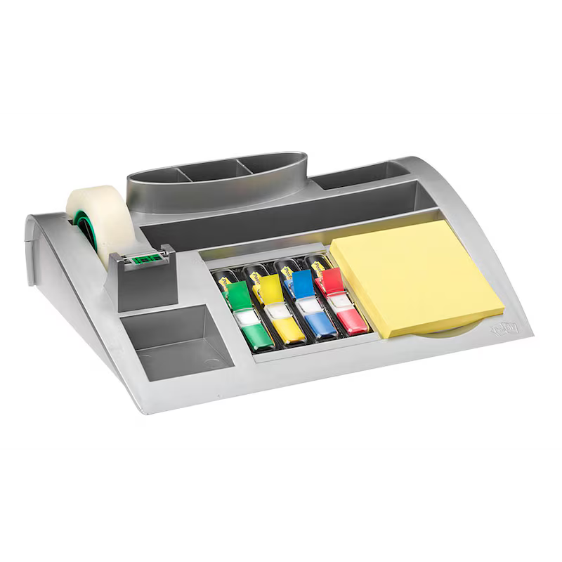 Post-it® Schreibtisch-Organizer C50 silber ABS-Kunststoff 7 Fächer 25,6 x 16,8 x 6,8 cm