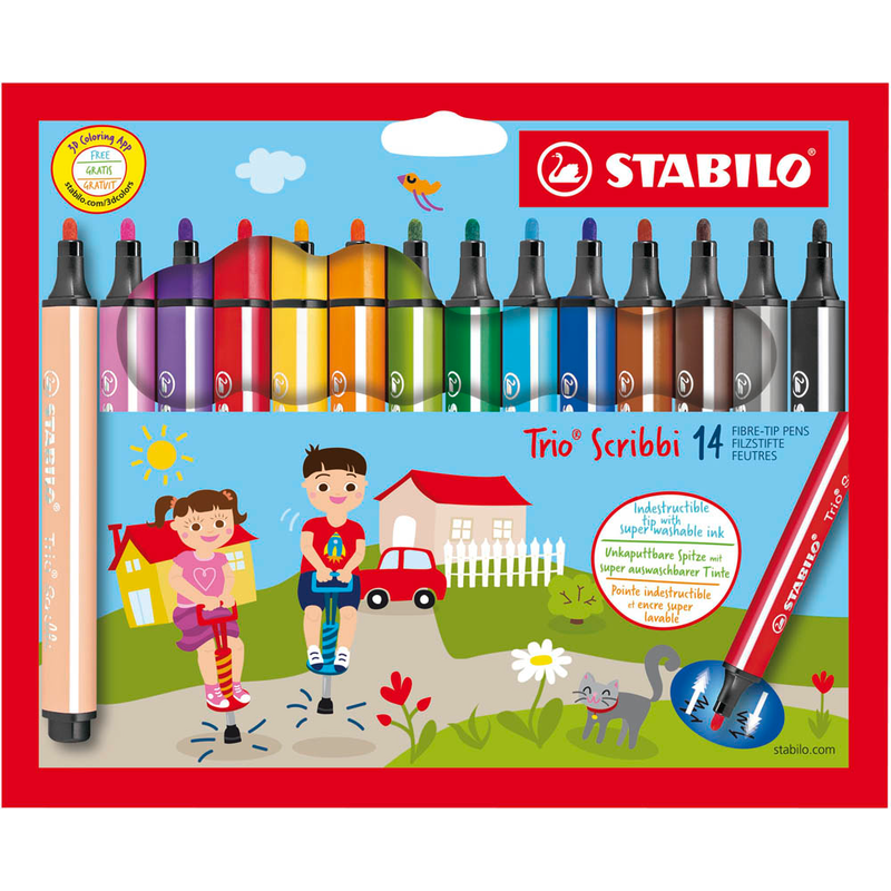 STABILO Trio® Scribbi Filzstifte farbsortiert, 14 St.