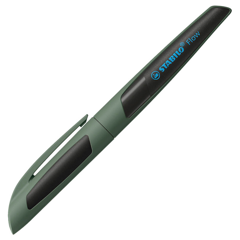 STABILO Kugelschreiber Flow khaki/schwarz, Schreibfarbe: blau, 1 St.