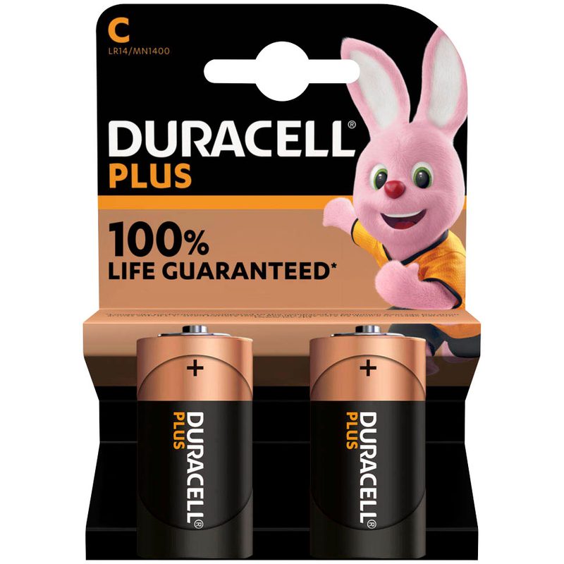 2 DURACELL Batterien PLUS Baby C 1,5 V