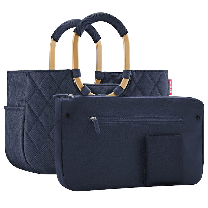 reisenthel® Einkaufskorb loopshopper M Kunstfaser  frame rhombus midnight gold