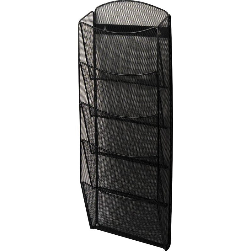 helit Wandprospekthalter Mesh schwarz DIN A4 5 Fächer