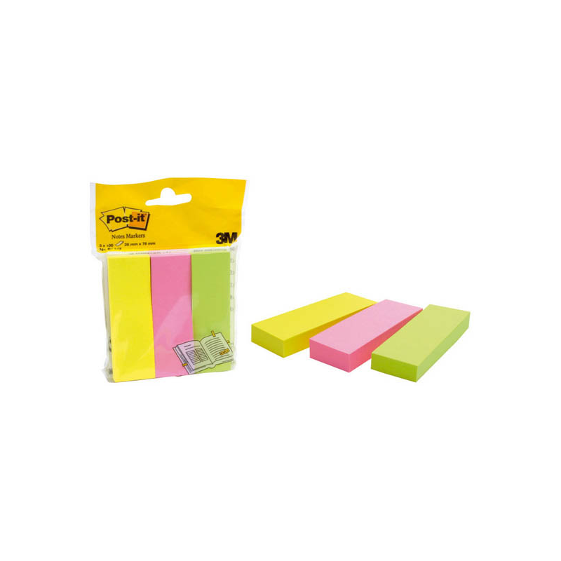Post-it® Notes Markers Haftmarker farbsortiert 3x 100 Streifen