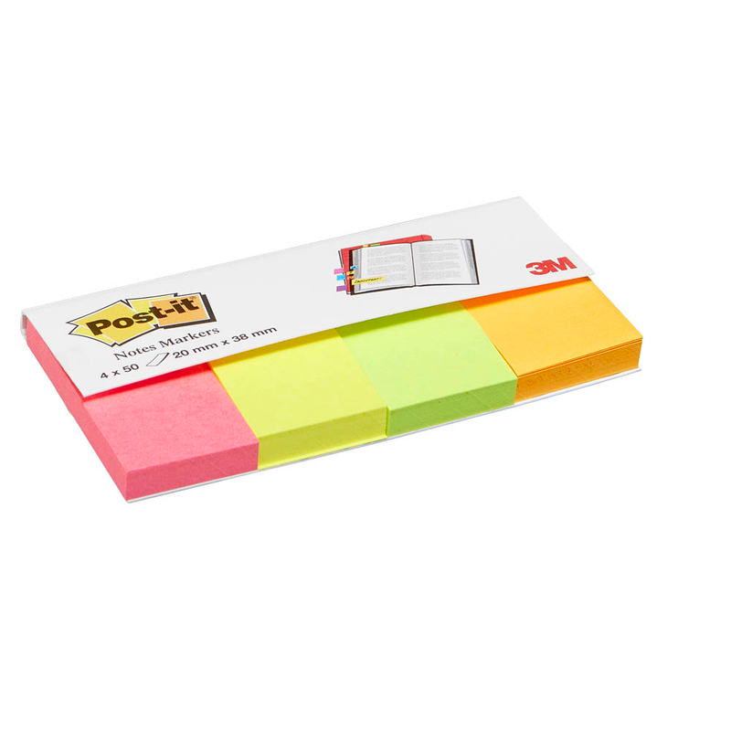 Post-it® Notes Markers Haftmarker farbsortiert 4x 50 Streifen
