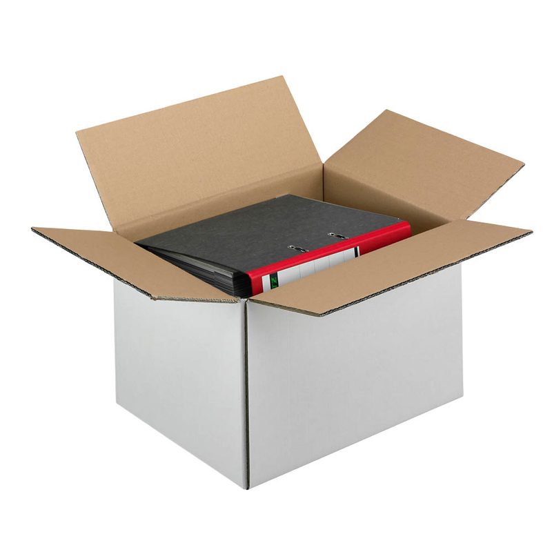 20 Nestler Wellpapp-Faltkartons 2-wellig weiß 44,3 x 32,3 x 27,8 cm Außenmaß