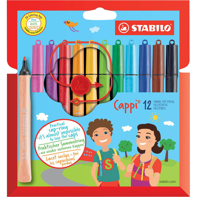 STABILO Cappi Filzstifte farbsortiert, 12 St.