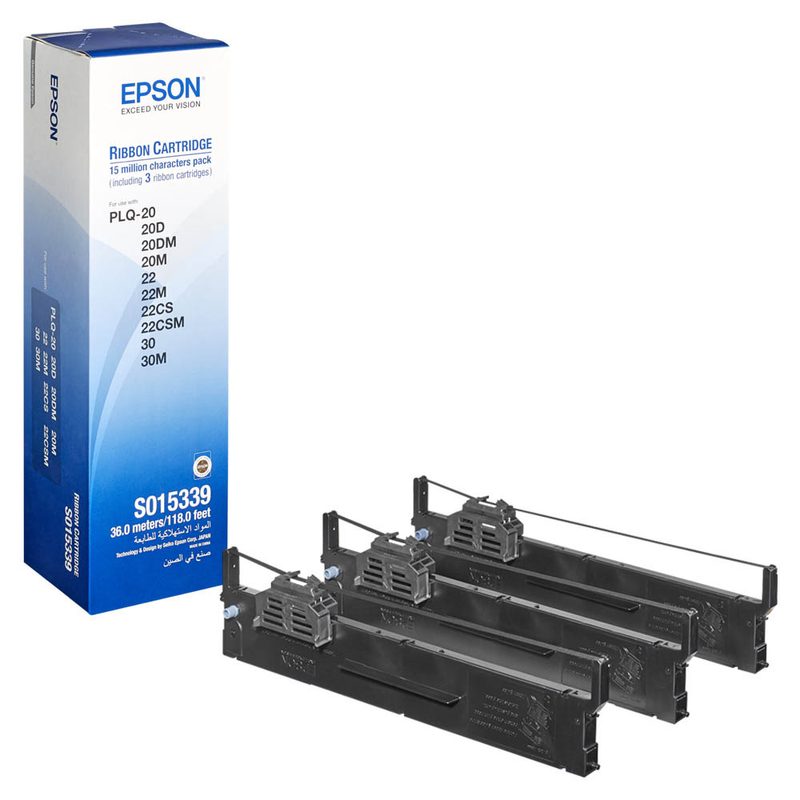 EPSON S015339 schwarz Farbbänder, 3 St.