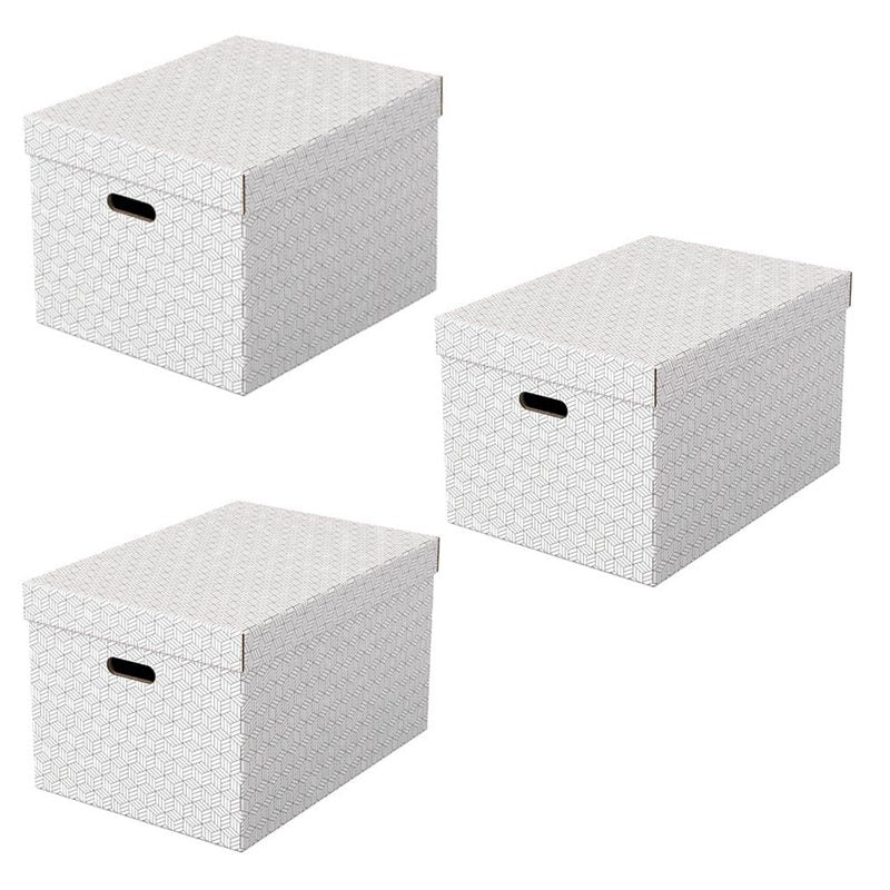 3 Esselte Home Aufbewahrungsboxen 50,0 l weiß 35,5 x 51,0 x 30,5 cm
