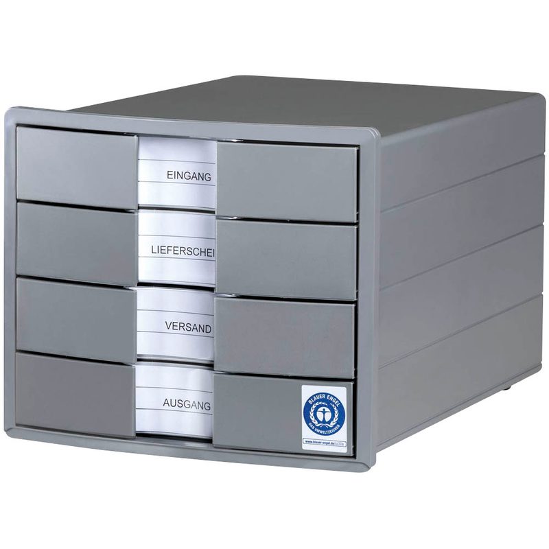 HAN Schubladenbox KARMA  grau 10128-18, DIN C4 mit 4 Schubladen