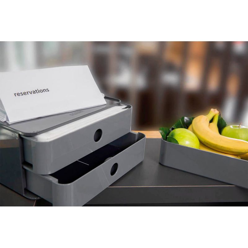 HAN Schubladenbox Smart Box plus ALLISON  granite grey 1100-19, DIN A5 mit 3 Schubladen