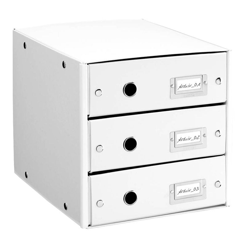 LEITZ Schubladenbox Click & Store  weiß 60480001, DIN A4 mit 3 Schubladen
