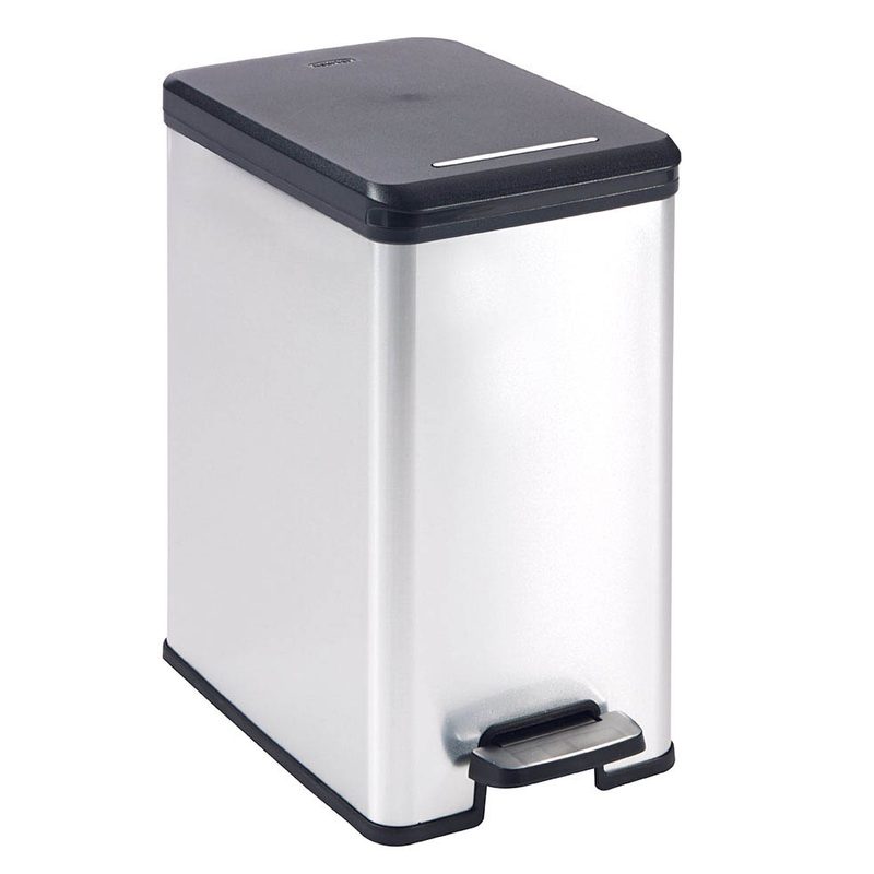 curver DECOBIN SLIM BIN Mülleimer 25,0 l silbermetallic