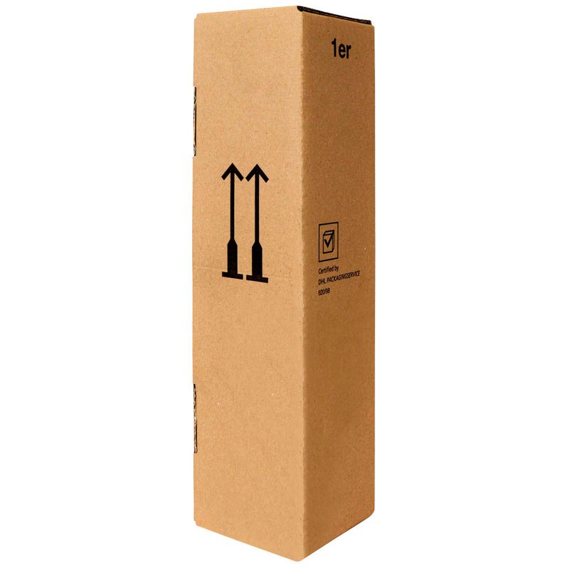 5 Flaschenkartons für 1 Flasche 11,0 x 11,0 x 42,5 cm