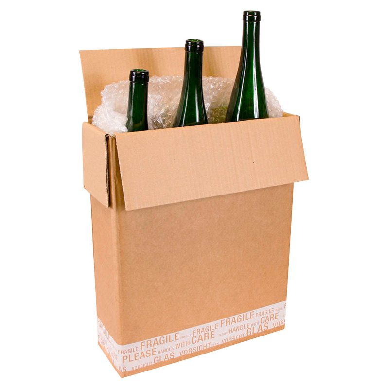 Flaschenkarton für 3 Flaschen 32,5 x 12,3 x 40,6 cm