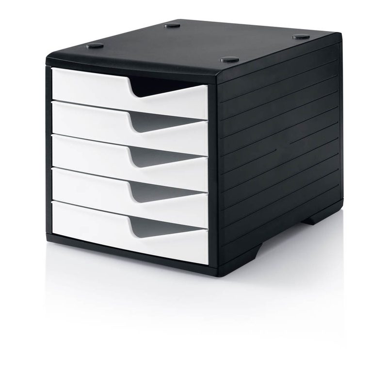 styro Schubladenbox styroswingbox  weiß 275-8430.091, DIN C4 mit 5 Schubladen