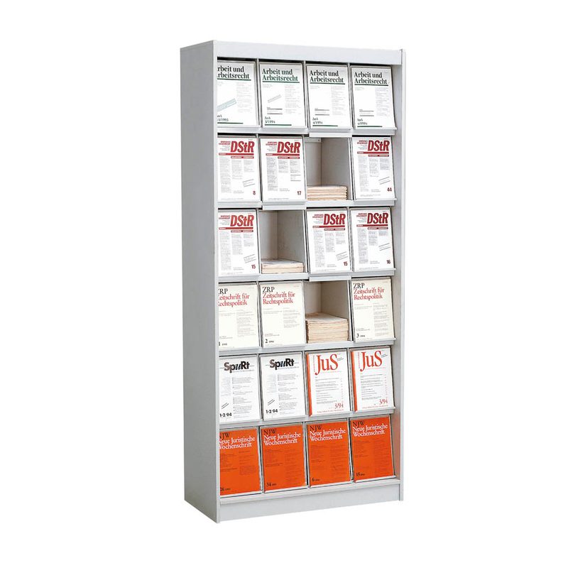 Kerkmann Prospektregal Media grau DIN A4 24 Fächer