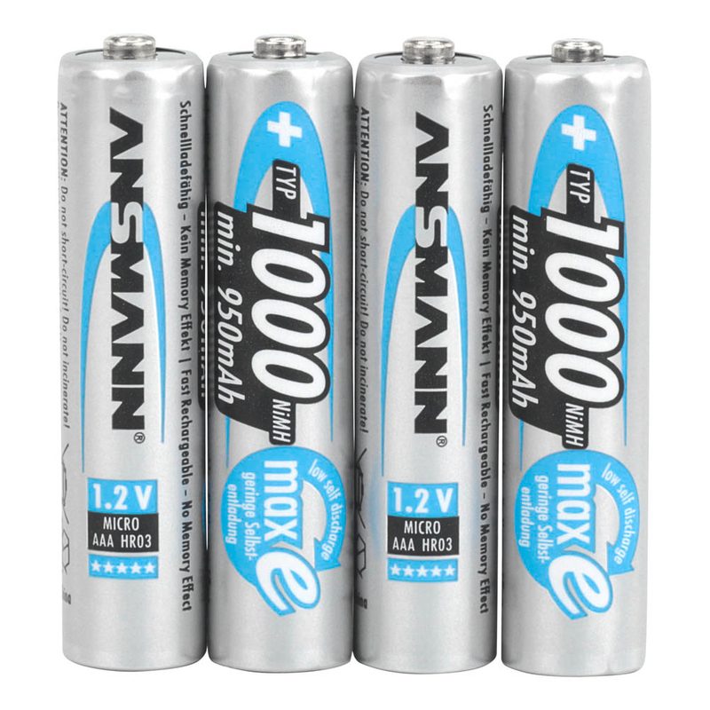 4 ANSMANN Akkus maxE Micro AAA min. 950 mAh