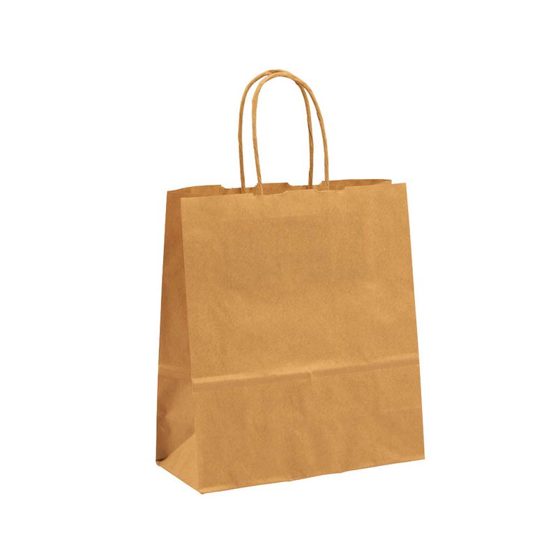 50 VP Papier-Tragetaschen Toptwist braun 19,0 x 21,0 cm