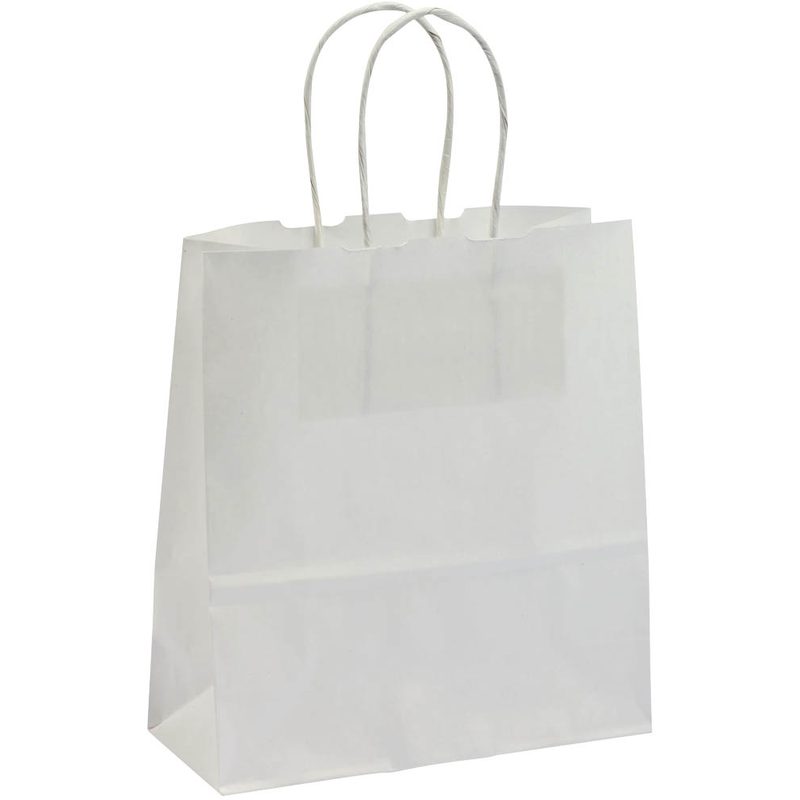 50 VP Papier-Tragetaschen Toptwist weiß 19,0 x 21,0 cm