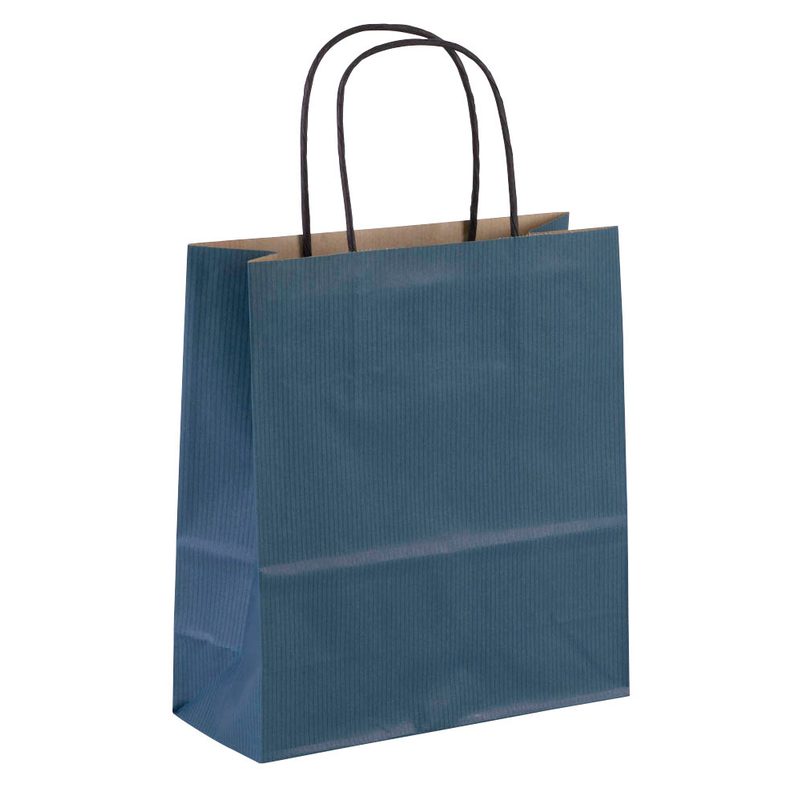 50 VP Papier-Tragetaschen Toptwist blau 19,0 x 21,0 cm