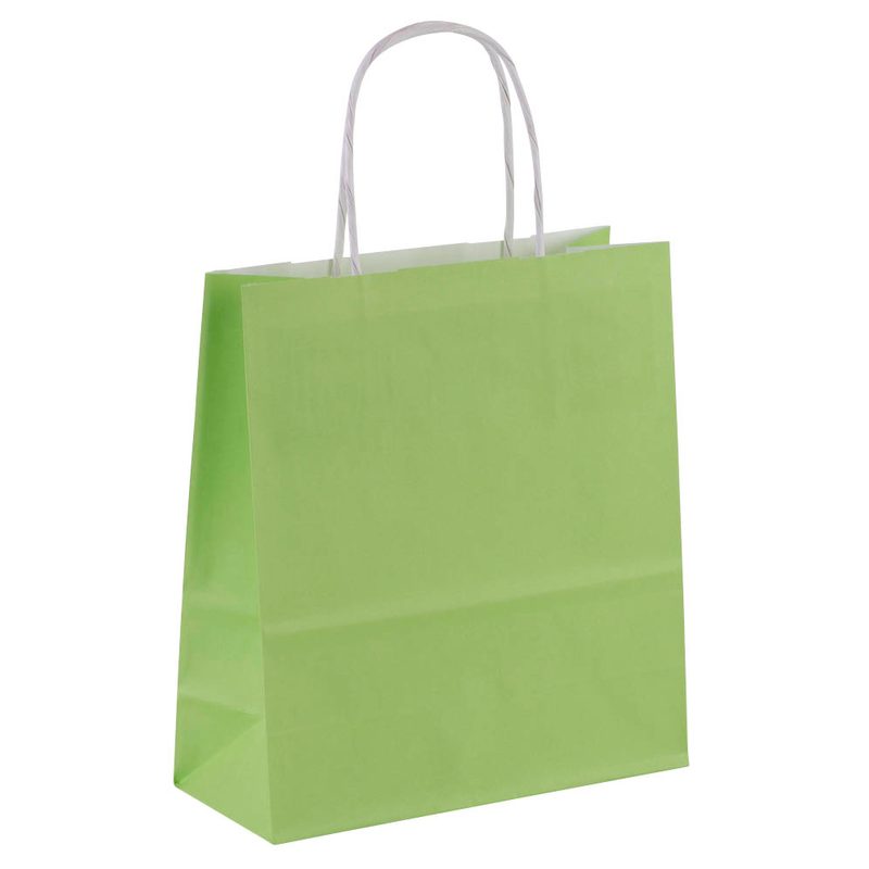 50 VP Papier-Tragetaschen Toptwist hellgrün 19,0 x 21,0 cm