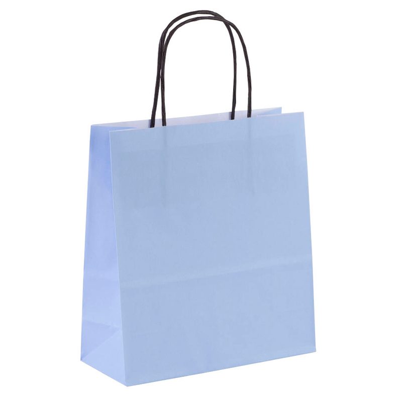 50 VP Papier-Tragetaschen Toptwist hellblau 19,0 x 21,0 cm
