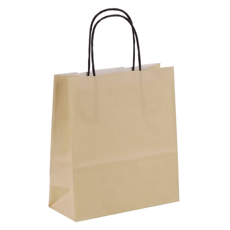 50 VP Papier-Tragetaschen Toptwist ivory 19,0 x 21,0 cm
