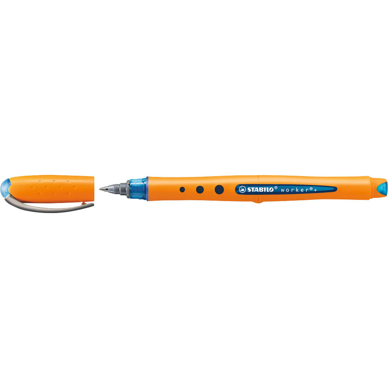 STABILO worker®+ Tintenroller orange 0,3 mm, Schreibfarbe: blau, 1 St.