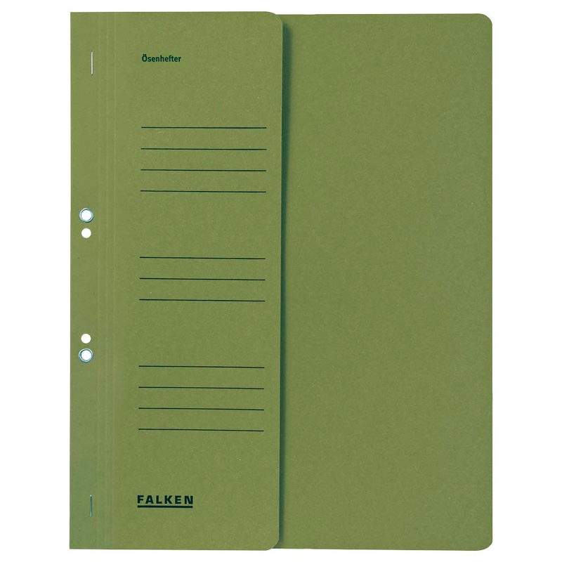 FALKEN Ösenhefter Karton grün DIN A4, halber Deckel, 50 St.