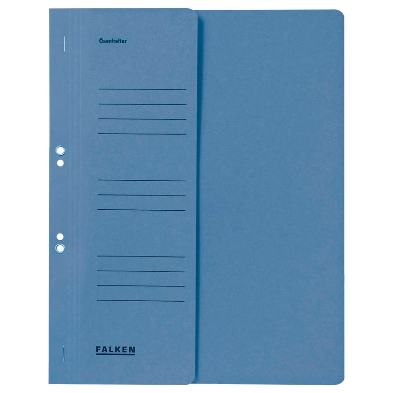 FALKEN Ösenhefter Karton blau DIN A4, halber Deckel, 50 St.