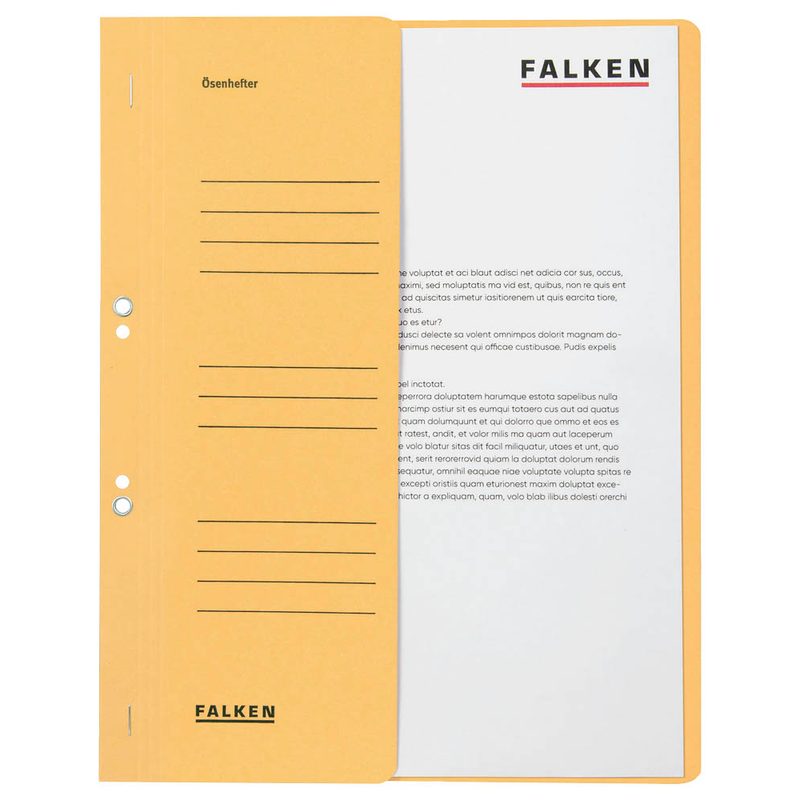FALKEN Ösenhefter Karton chamois DIN A4, halber Deckel, 50 St.