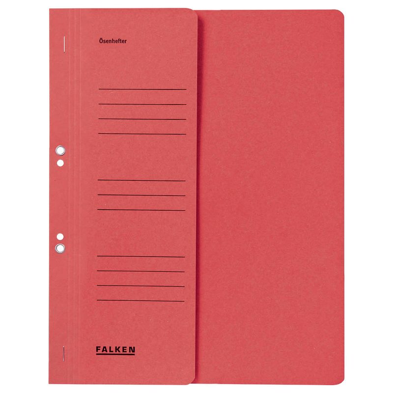 FALKEN Ösenhefter Karton rot DIN A4, halber Deckel, 50 St.