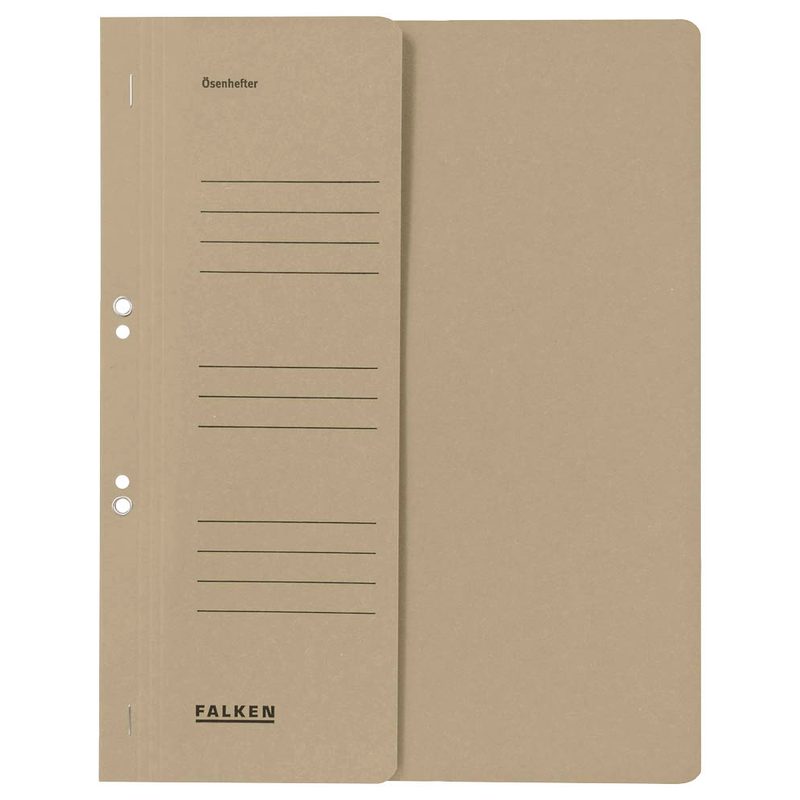 FALKEN Ösenhefter Karton grau DIN A4, halber Deckel, 50 St.
