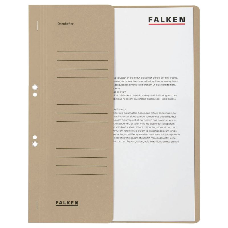 FALKEN Ösenhefter Karton grau DIN A4, halber Deckel, 50 St.